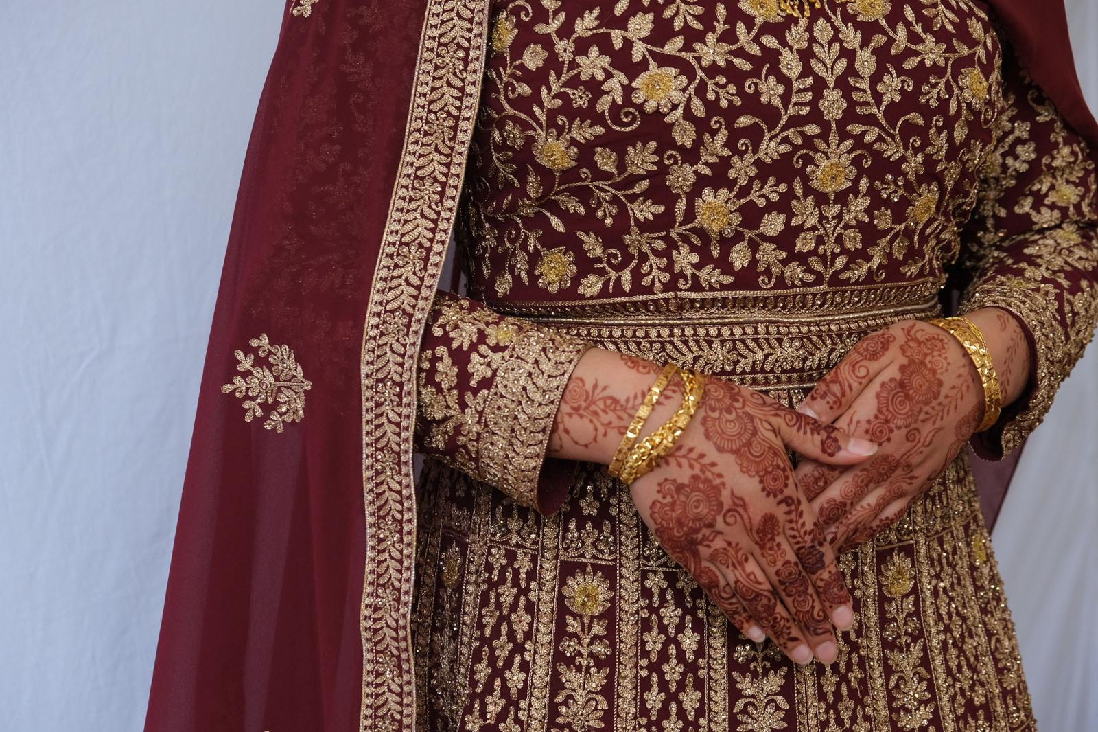 Bridal henna design on hands